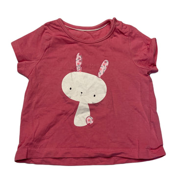 Girls Mothercare, pink cotton t-shirt / top, rabbit, FUC, size 00,  