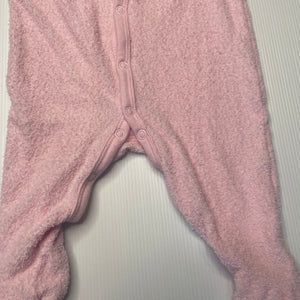 Girls Dymples, pink terry coverall / romper, FUC, size 00,  