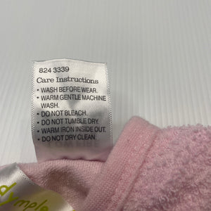 Girls Dymples, pink terry coverall / romper, FUC, size 00,  