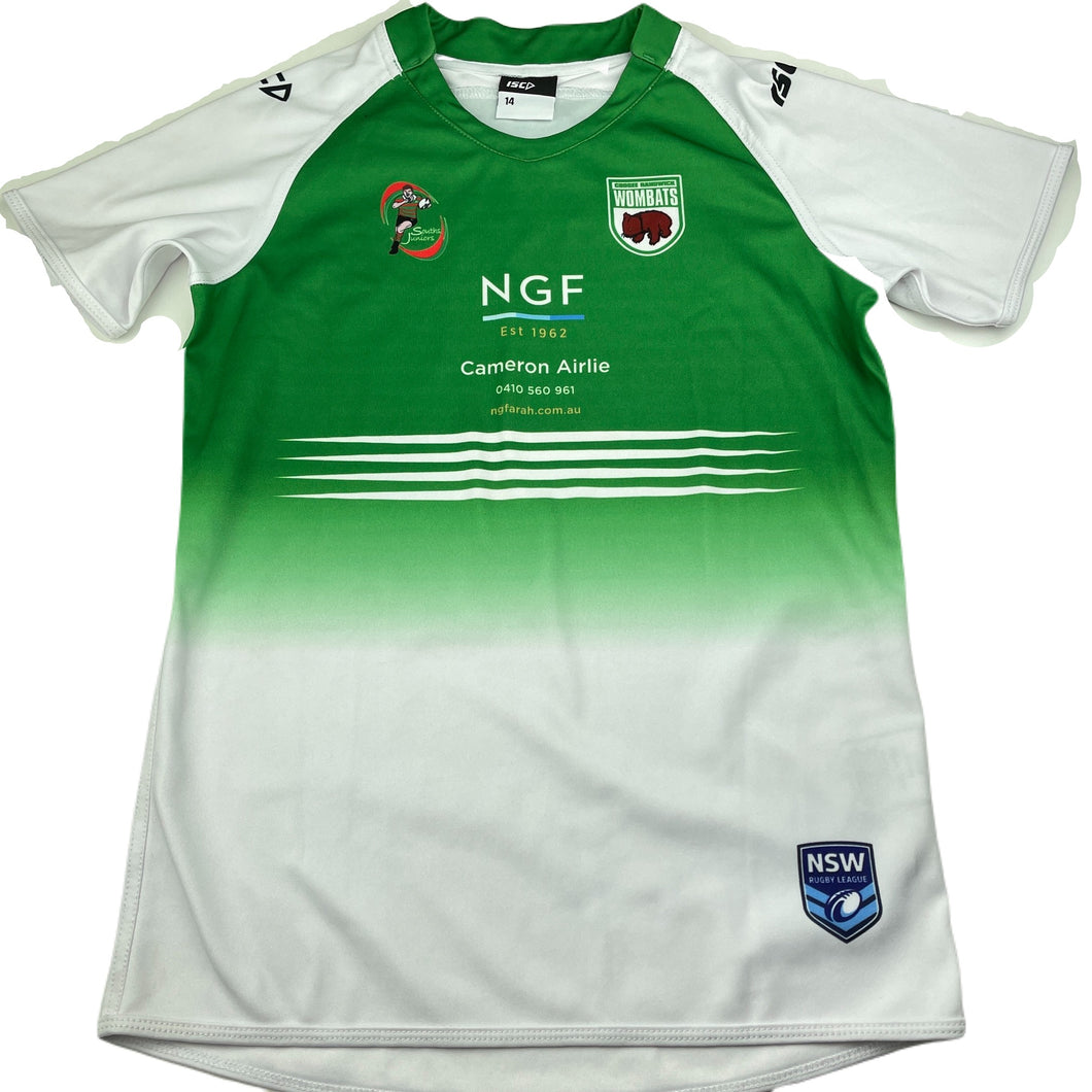 Boys ISC, NSWRL Souths Jnrs sports top, FUC, size 14,  