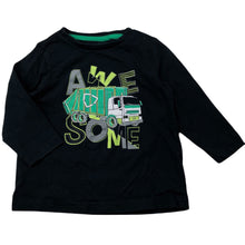 Load image into Gallery viewer, Boys Favourites, black cotton long sleeve top, truck, EUC, size 2,  