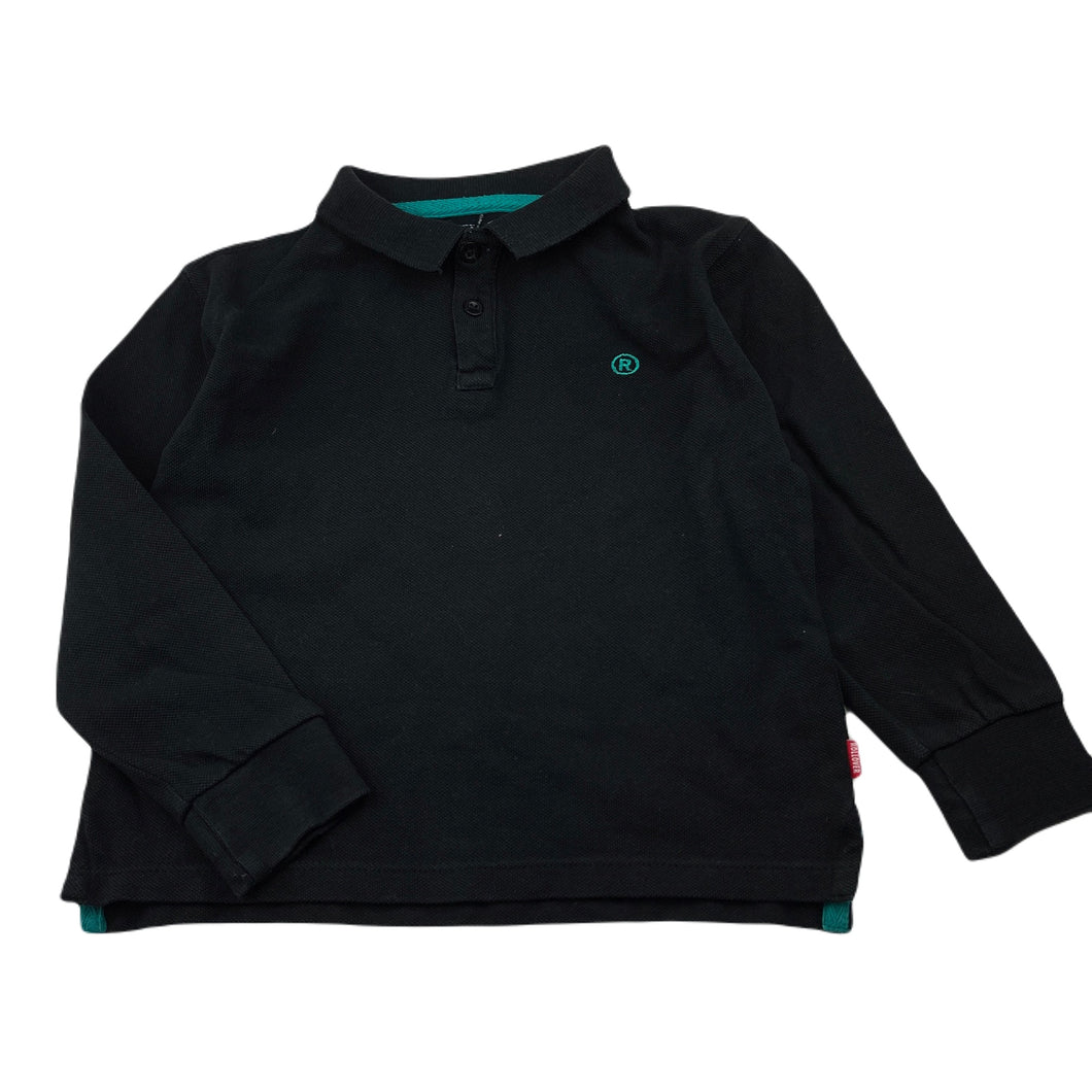 Boys ROLLOVER, black cotton long sleeve polo top, GUC, size 3,  