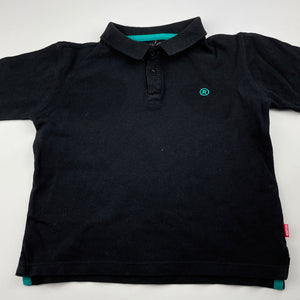 Boys ROLLOVER, black cotton long sleeve polo top, GUC, size 3,  