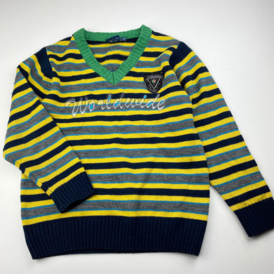 Boys SPORTKING, knitted sweater / jumper, armpit to armpit: 36cm, shoulder to cuff: 41cm, EUC, size 7-8,  