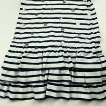 Load image into Gallery viewer, Girls Petit Bateau, navy &amp; white stripe cotton dress, FUC, size 3, L: 47cm