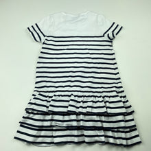 Load image into Gallery viewer, Girls Petit Bateau, navy &amp; white stripe cotton dress, FUC, size 3, L: 47cm