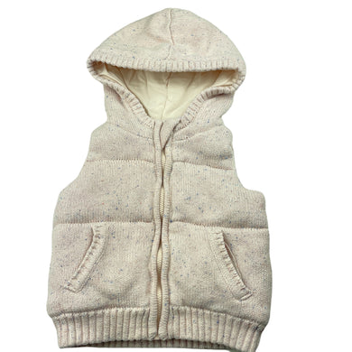 Girls Target, wadded knitted hooded vest, GUC, size 0,  