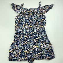 Load image into Gallery viewer, Girls 1964 Denim Co, navy floral summer playsuit, GUC, size 5,  
