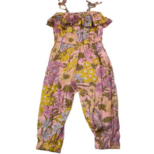 Load image into Gallery viewer, Girls Cotton On, floral metallic stripe jumpsuit, EUC, size 2,  