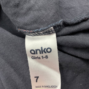 Girls Anko, cotton casual dress, wash fade, FUC, size 7, L: 56cm