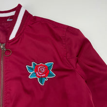 Load image into Gallery viewer, Girls embroidered, lightweight zip up jacket, no size, L: 49cm, armpit to armpit: 45cm, shoulder to cuff: 53cm, GUC, size 12-14,  