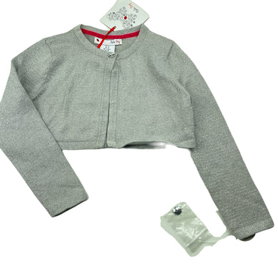 Girls Nula Bug, grey/silver knit bolero cardigan, NEW, size 2,  