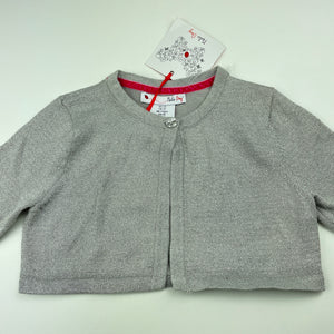 Girls Nula Bug, grey/silver knit bolero cardigan, NEW, size 2,  