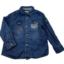 Load image into Gallery viewer, Boys Original Marines, embroidered denim shirt, poppers, EUC, size 3,  