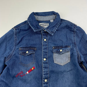 Boys Original Marines, embroidered denim shirt, poppers, EUC, size 3,  