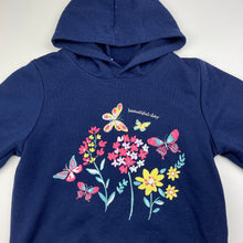 Load image into Gallery viewer, Girls Emerson, navy floral fleece lined hoodie sweater, GUC, size 7,  