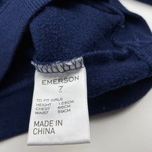 Load image into Gallery viewer, Girls Emerson, navy floral fleece lined hoodie sweater, GUC, size 7,  
