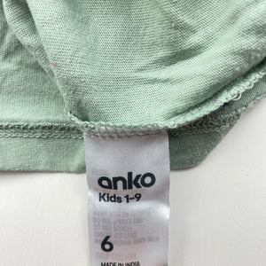 Girls Anko, green cotton long sleeve top, GUC, size 6,  