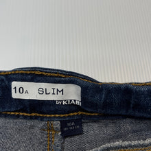 Load image into Gallery viewer, Girls KIABI, blue stretch denim shorts, adjustable, EUC, size 10,  