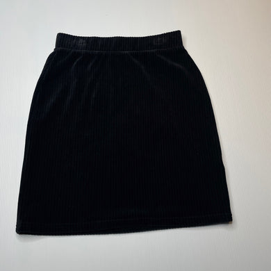 Girls Sportsgirl, black ribbed stretchy skirt, elasticated, L: 41cm, Sz: XXXS, W: 28.5cm across, EUC, size 8-9,  