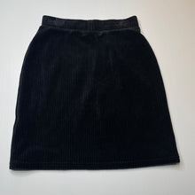Load image into Gallery viewer, Girls Sportsgirl, black ribbed stretchy skirt, elasticated, L: 41cm, Sz: XXXS, W: 28.5cm across, EUC, size 8-9,  