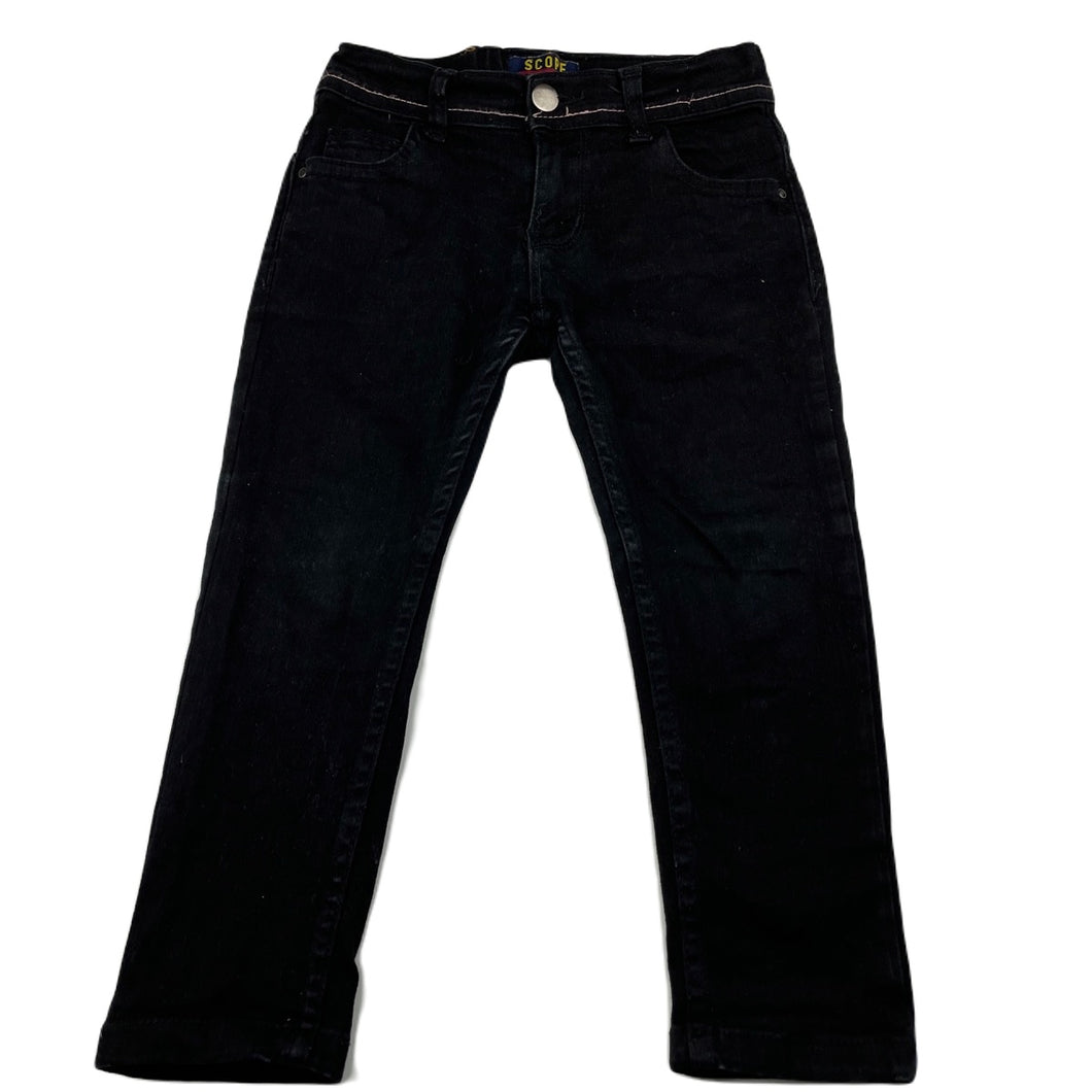 Boys SCOPE, black stretch denim jeans, adjustable, Inside leg: 37cm, FUC, size 3-4,  