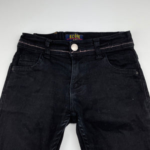 Boys SCOPE, black stretch denim jeans, adjustable, Inside leg: 37cm, FUC, size 3-4,  