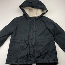 Load image into Gallery viewer, unisex Country Road, fleece lined cotton hooded jacket, zip &amp; poppers, GUC, size 2-3,  