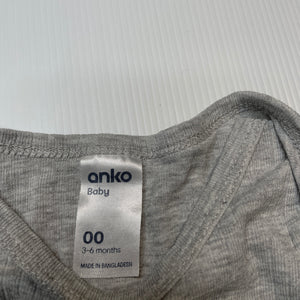 unisex Anko, grey bodysuit / romper, FUC, size 00,  