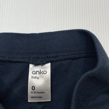 Load image into Gallery viewer, unisex Anko, navy soft cotton shorts, elasticated, GUC, size 0,  