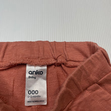 Load image into Gallery viewer, Girls Anko, organic cotton pants / bottoms, elasticated, EUC, size 000,  