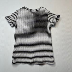 Girls Seed, navy striped ribbed t-shirt / top, FUC, size 3,  