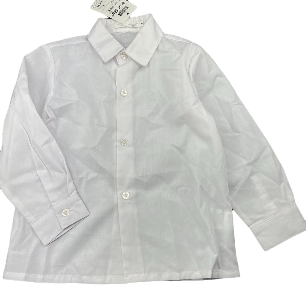 Boys Blue Sky, white lightweight long sleeve shirt, NEW, size 3,  