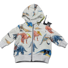 Load image into Gallery viewer, Boys Rock Your Baby, stretchy zip hoodie sweater, dinosaurs, NEW, size 00,  