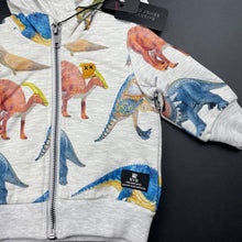 Load image into Gallery viewer, Boys Rock Your Baby, stretchy zip hoodie sweater, dinosaurs, NEW, size 00,  