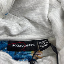 Load image into Gallery viewer, Boys Rock Your Baby, stretchy zip hoodie sweater, dinosaurs, NEW, size 00,  
