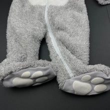 Load image into Gallery viewer, unisex Baby Berry, soft fleece zip coverall / romper, rabbit, EUC, size 00,  