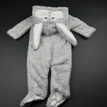Load image into Gallery viewer, unisex Baby Berry, soft fleece zip coverall / romper, rabbit, EUC, size 00,  