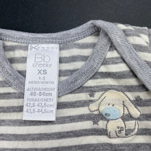 Load image into Gallery viewer, unisex Bb Cheeky, embroidered soft feel bodysuit / romper, EUC, size 000,  