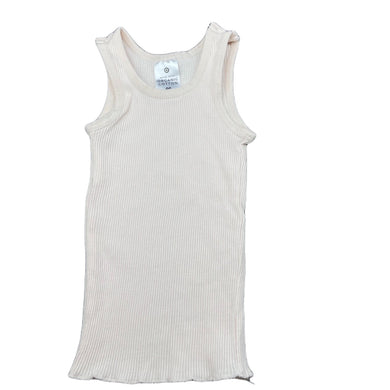 Girls Target, pink ribbed organic cotton singlet top, EUC, size 00,  