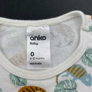 unisex Anko, cotton bodysuit / romper, GUC, size 0,  