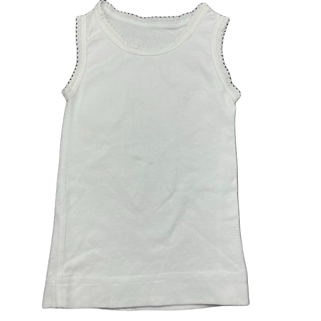 unisex Marquise, white cotton singlet top, FUC, size 000,  
