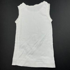 unisex Marquise, white cotton singlet top, FUC, size 000,  