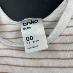 unisex Anko, soft cotton bodysuit / romper, GUC, size 00,  