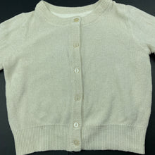 Load image into Gallery viewer, Girls Little Leona, metallic gold knit cardigan, GUC, size 4,  