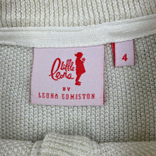 Load image into Gallery viewer, Girls Little Leona, metallic gold knit cardigan, GUC, size 4,  