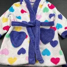 Load image into Gallery viewer, Girls Tweet Twoo, fleece dressing gown / bath robe, L: 47cm, GUC, size 1,  
