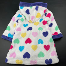 Load image into Gallery viewer, Girls Tweet Twoo, fleece dressing gown / bath robe, L: 47cm, GUC, size 1,  