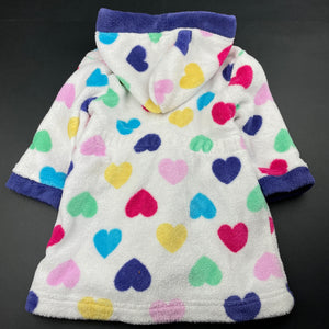 Girls Tweet Twoo, fleece dressing gown / bath robe, L: 47cm, GUC, size 1,  