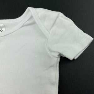 unisex Anko, white cotton bodysuit / romper, GUC, size 00,  
